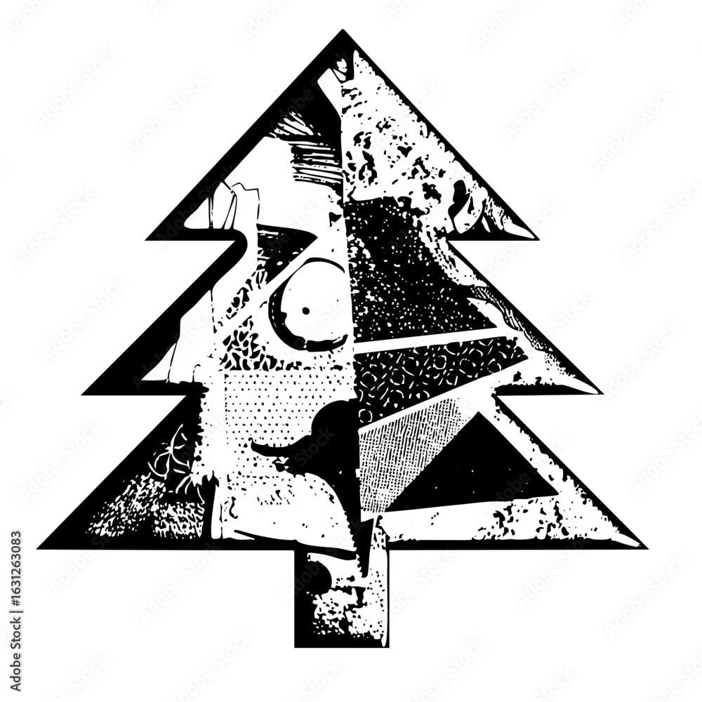 Poster vector abstract tree features a stylized figure.