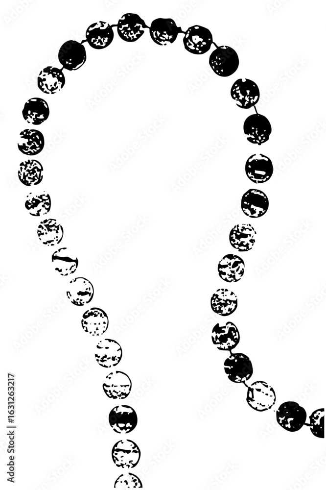 Poster vector decorative strand of circular elements forms a curved shape.
