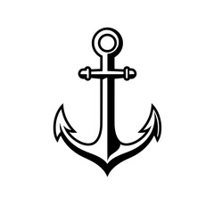 Anchor Symbol of Resilience and Hope: A bold black and white illustration of an anchor, embodying strength, stability, and unwavering hope. It's a powerful emblem of steadfastness.
