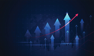 Stock market investment trading graph in graphic concept suitable for financial investment or economic trends business idea. graph growth technology background. vector design.