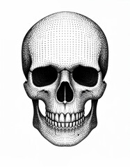 Fototapeta premium Halftone Skull Portrait Dot Pattern Vector Illustration