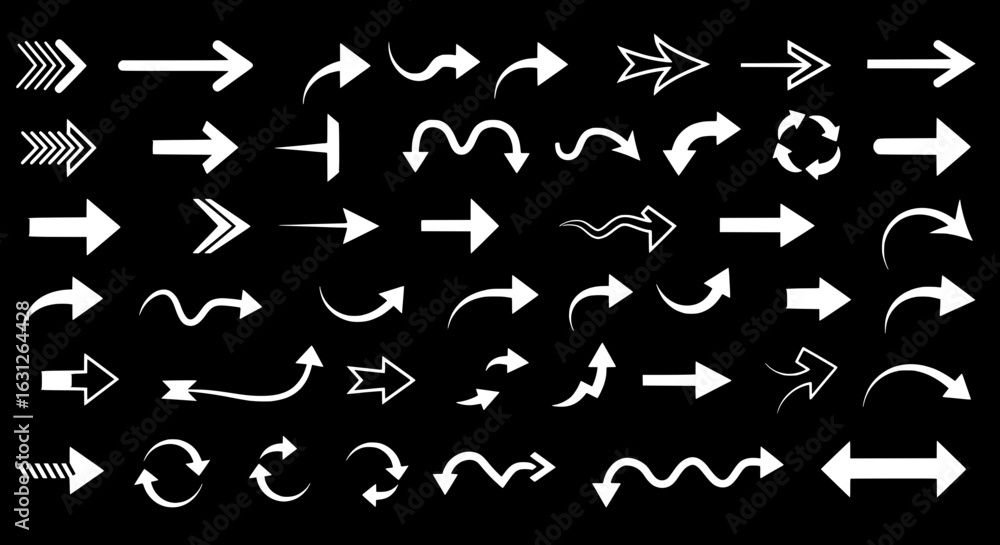 Poster arrows pointing the way: a visual feast of arrows, each a unique symbol of direction and movement, g