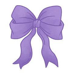 lilac coquette style ribbon hand drawn watercolor illustration art