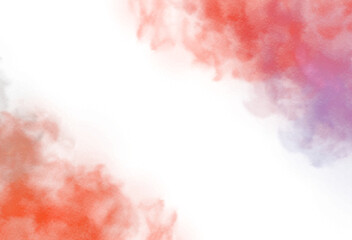 Realistic colorful smoke fluffy overlay cutout, fog and clouds cutout on transparent background