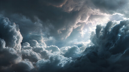 Breathtaking Cloudy Sky with Dramatic Lighting: Nature's Mesmerizing Dance of Light and Shadow Painted Across the Vast Canvas of the Atmosphere