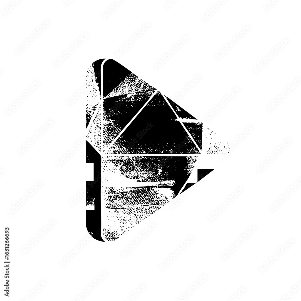 Poster vector abstract geometric play with fragmented shapes.