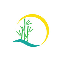 Stylized Bamboo logo simple and symbol design