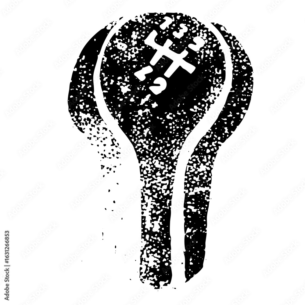 Poster vector abstract gear shift with distressed texture.