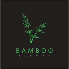 Stylized Bamboo logo simple and symbol design