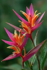 Obraz premium Vibrant pink and orange tropical flowers