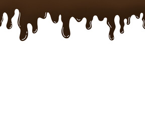 realistic melting liquid chocolate simple illustration