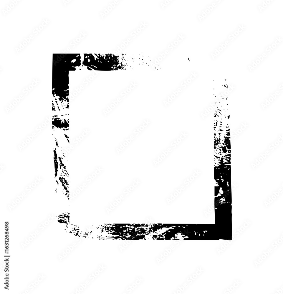 Aufkleber vector distressed square frame with rough edges.