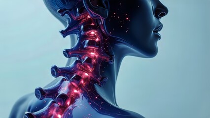 Artistic presentation of colorful spine figures