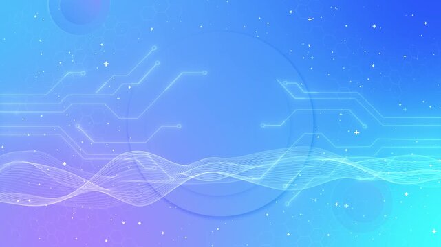 Futuristic Blue Tech Waves Light Background backdrop wave lines circuits, grids modern high-tech for digital presentations, corporate tech visuals, blockchain app demos, blockchain medical innovation