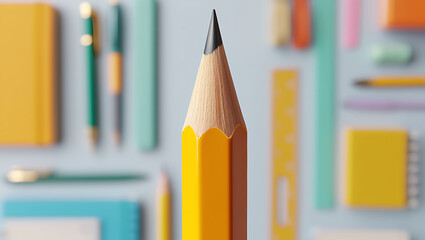 3d school supply drive pencil point focus