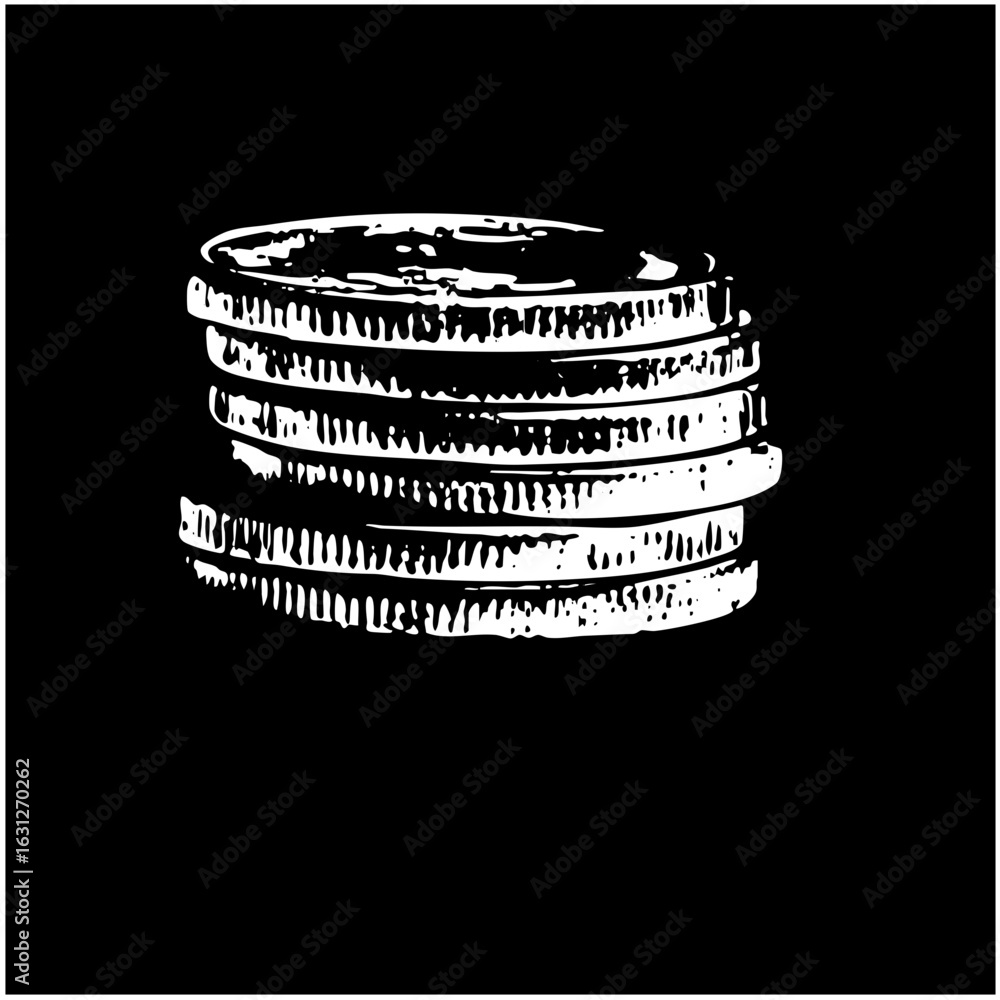 Poster vector stacked pancakes with textured edges.