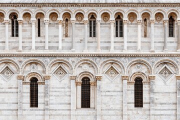 Obraz premium Stone facade with arches and windows