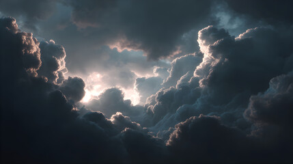 Breathtaking Cloudy Sky with Dramatic Lighting: Nature's Mesmerizing Dance of Light and Shadow Painted Across the Vast Canvas of the Atmosphere