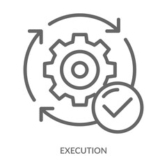Execution   Icon Line Style. Design Vector Illustration
