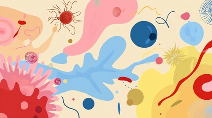 Abstract Microscopic Cellular Biology Backdrop