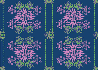 seamless floral pattern, bunch of pink flowers 