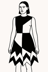 silhouette of a woman in a dress