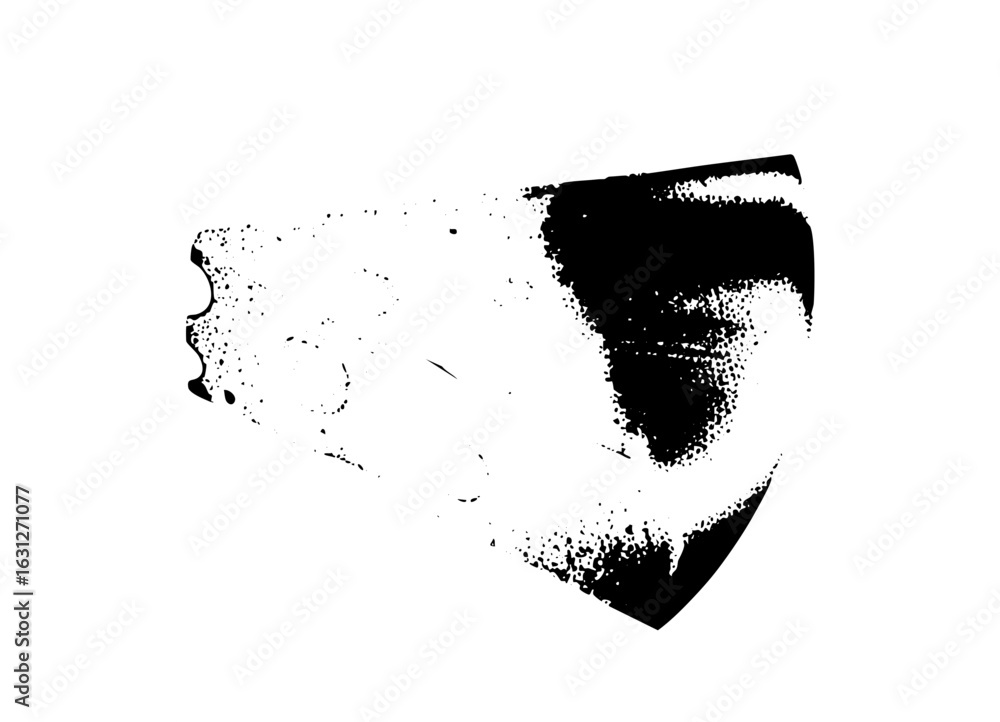 Poster vector abstract face profile with contrasting dark and light shapes.