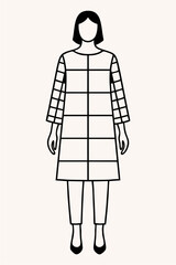 vector illustration of a woman in a coat