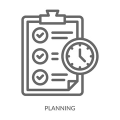 Fototapeta premium Planning Icon Line Style. Design Vector Illustration