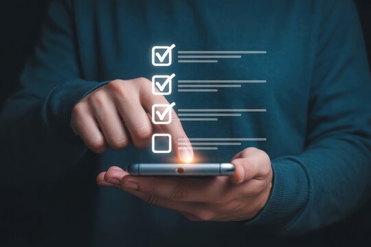 Seamlessly manage tasks and track progress with a digital checklist on a modern smartphone, boosting productivity and organization.
