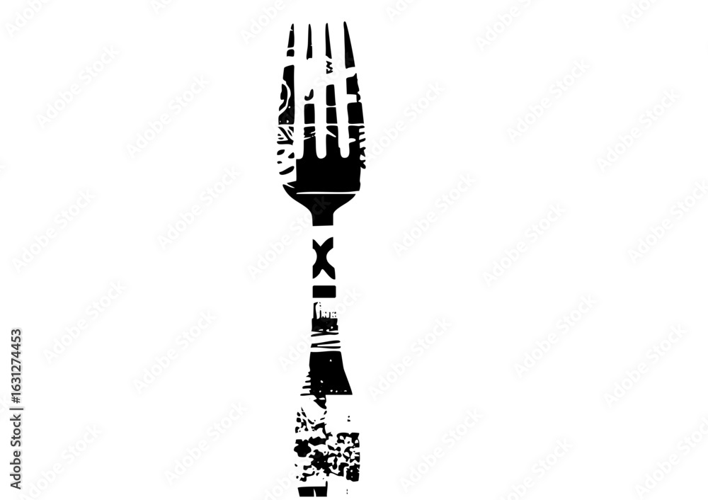 Poster vector abstract fork with fragmented .