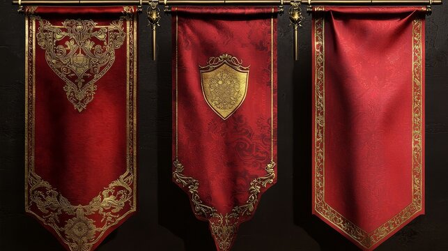 Ornate golden borders enhance the traditional heraldic style.