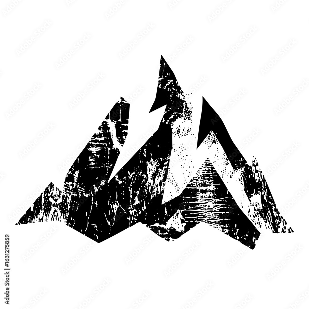 Poster vector abstract mountain range with a distressed texture.