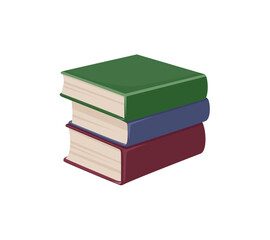 Stack of books isolated on white background. Vector cartoon flat illustration. Library icon.