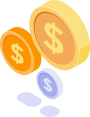 Finance and Banking Isometric Icons – Vector Set of Financial Elements and Money Management