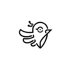 geo pin bird icon logo
