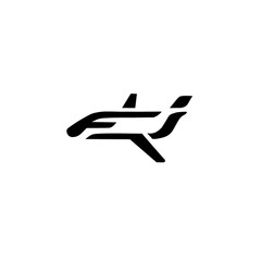 jet logo, hand drawing plane icon