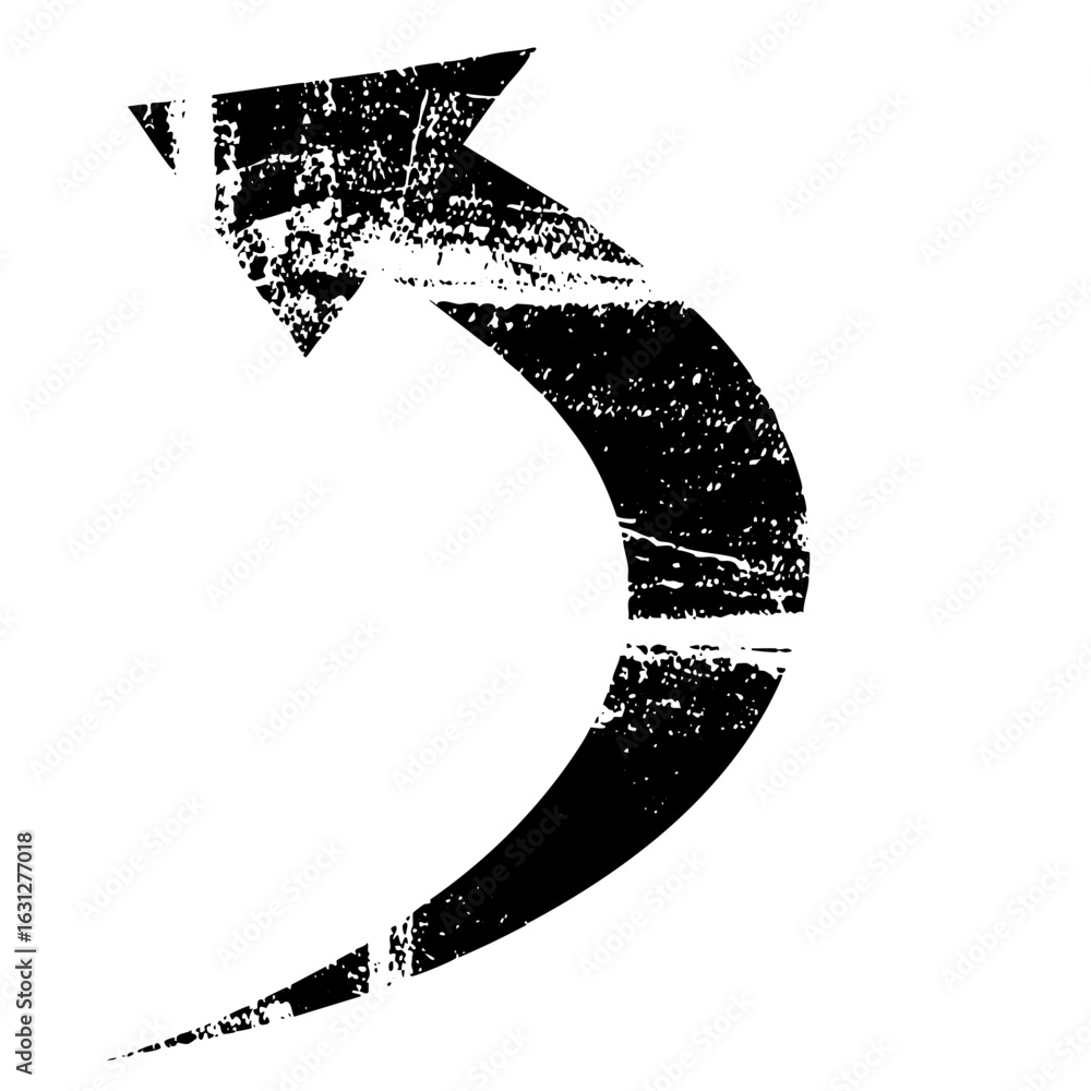 Poster vector distressed upward arrow displays direction and progress.