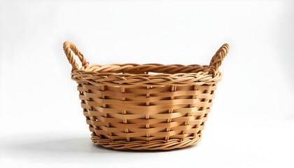 wooden Laundry basket isolated on white background