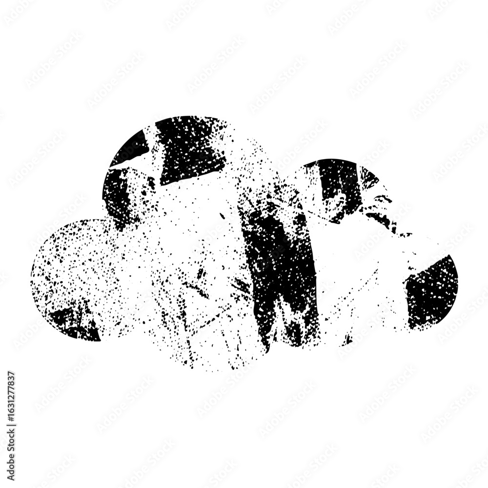 Aufkleber vector abstract footprint with distressed texture.