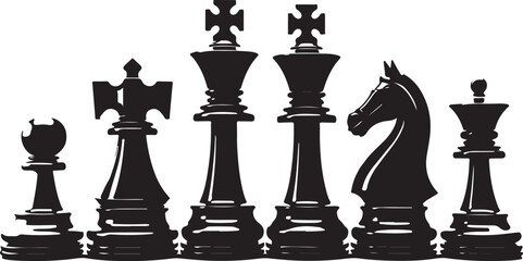 Chess Logo Silhouette Bundle | Vector Chess Piece Designs Bundle