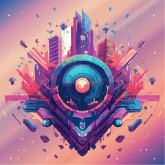 Obraz premium Futuristic Device Core with Symmetrical Design