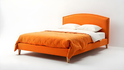 Obraz premium luxury premium bed isolated on white background