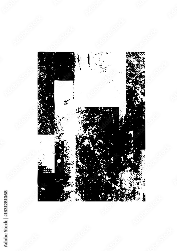 Poster vector abstract geometric shape with distressed texture