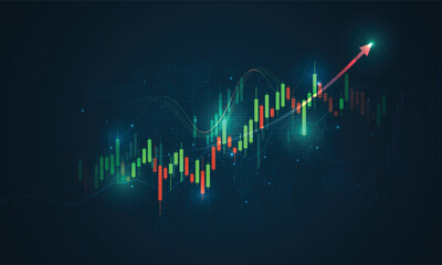 Stock market investment trading graph in graphic concept suitable for financial investment or economic trends business idea. graph growth technology background. vector design.