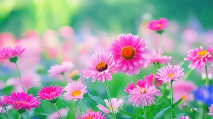 Fototapeta premium Beautiful echinacea flowers in full bloom with vivid