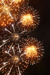 Vertical Horizon Golden Firework Countdown to new year 2025 party time event anniversary...