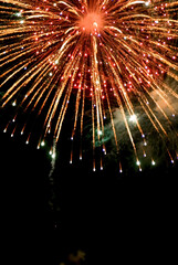 Vertical Horizon Golden Firework Countdown to new year 2025 party time event anniversary...