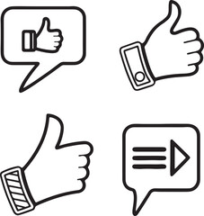 Survey, feedback, opinion, Vote Web Vector line art icon set. Survey, feedback, opinion, Vote Web outline icons using black color. Editable linear vector and illustration