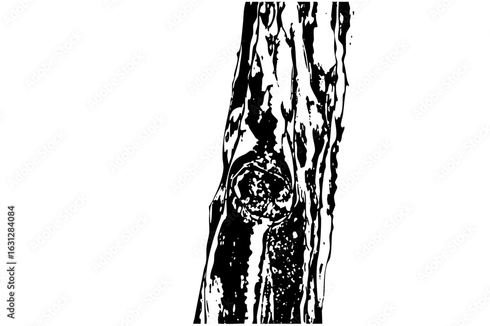 Poster vector abstract tree trunk with a knot hole.